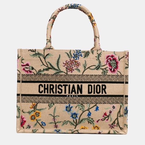 Dior Medium Raffia Petite Fleurs Book Tote - Dior - Modalova