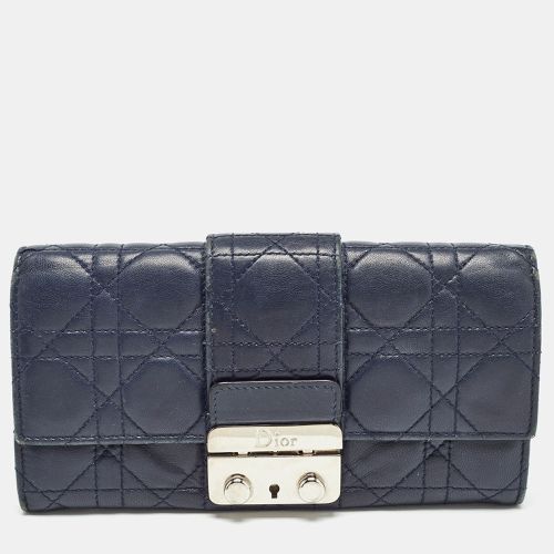 Dior Navy Blue Cannage Quilted Leather New Lock Wallet on Chain - Dior - Modalova