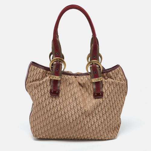 Dior Beige/Maroon Oblique Canvas,Suede and Patent Leather Tote - Dior - Modalova