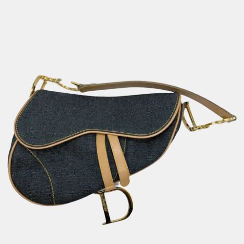 Dior Navy/Beige Denim Saddle Shoulder Bags - Dior - Modalova