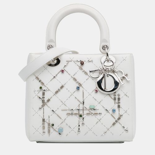 Dior Medium Calfskin Beads And Rhinestone Embellished Lady Dior - Dior - Modalova