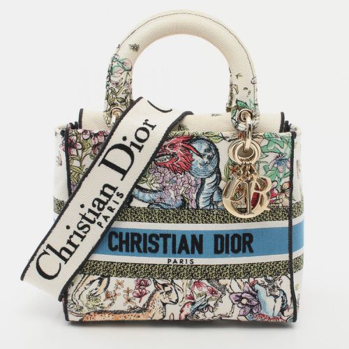 Dior White Canvas Medium Latte Multicolor D-Constellation Lady D-Lite Tote Bag - Dior - Modalova