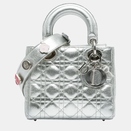 Dior Silver Calfskin Leather Small Cannage My ABCDior Lady Dior Tote Bag - Dior - Modalova