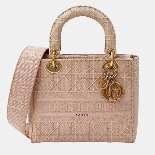 Dior Pink Canvas Lady D-Lite Medium Tote Bag - Dior - Modalova