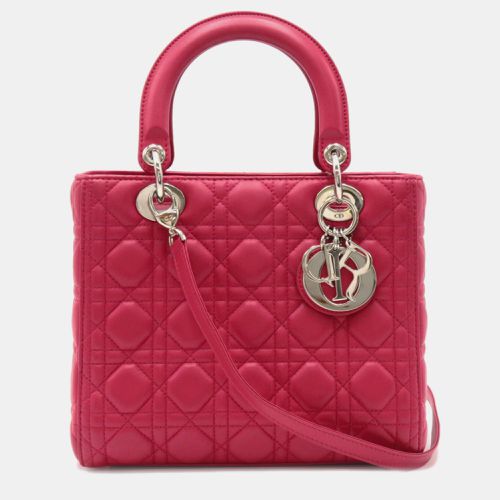 Dior Red Leather Cannage Leather Lady Dior Medium Tote Bag - Dior - Modalova