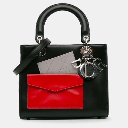 Dior Black Calfskin Leather Medium Pockets Lady Dior Tote Bag - Dior - Modalova