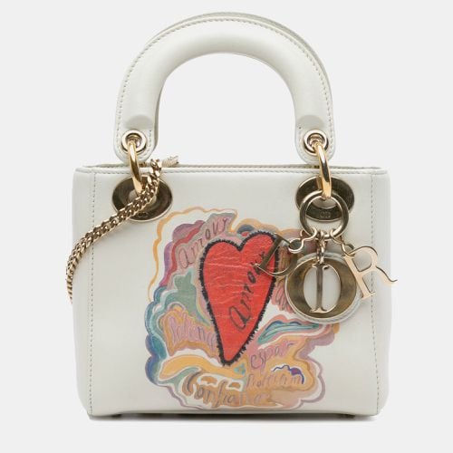 Dior x Niki De Saint Phalle White Leather Dioramour Mini Lady Dior Tote Bag - Dior - Modalova