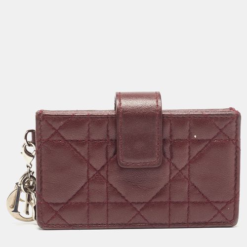 Dior Burgundy Cannage Leather Lady Dior 5 Gusset Card Case - Dior - Modalova