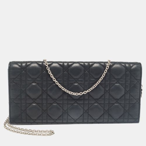 Dior Black Cannage Shimmer Leather Lady Dior Chain Clutch - Dior - Modalova