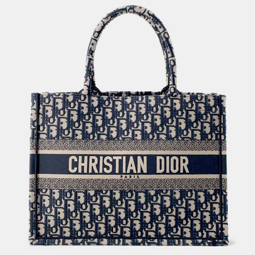 Dior Navy Blue Oblique Canvas Book Tote Bag - Dior - Modalova