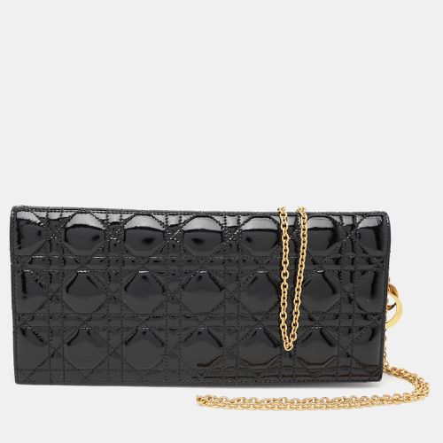 Dior Black Quilted Cannage Patent Leather Lady Dior Chain Clutch - Dior - Modalova