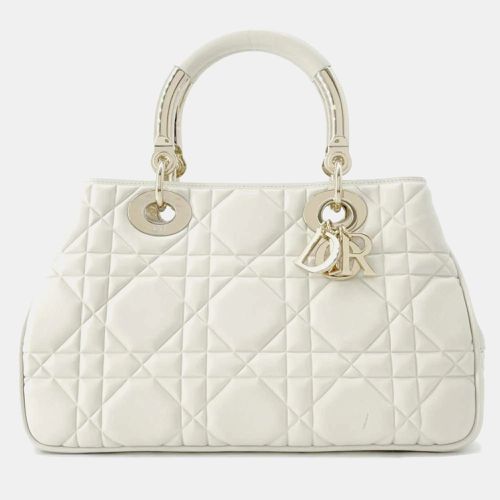 Dior White Leather Medium The Lady 95.22 Top Handle Bag - Dior - Modalova