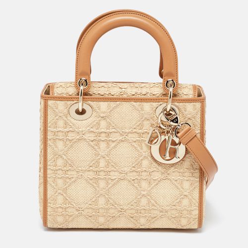 Dior Beige Raffia and Leather Medium Lady Dior Tote - Dior - Modalova