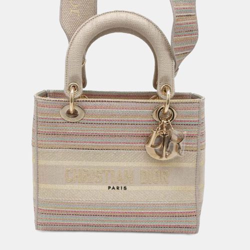 Dior Medium Embroidered Canvas Stripes Lady D-Lite - Dior - Modalova