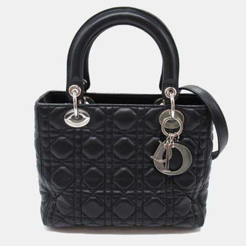 Dior Black Leather Medium Lady Dior Top Handle Bags - Dior - Modalova