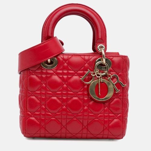 Dior Red Lambskin Leather Small Cannage Lucky Badges My Lady Dior Shoulder Bag - Dior - Modalova