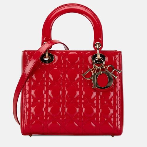 Patent Leather Medium Cannage Lady Tote Bag - Dior - Modalova