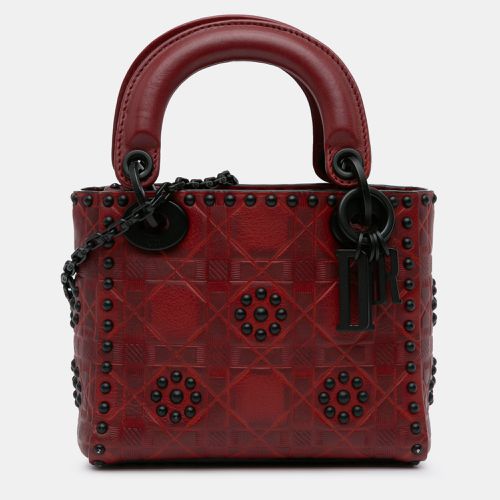 Dior Mini Embossed Calfskin Cannage Flower Studded Lady Dior Bag - Dior - Modalova