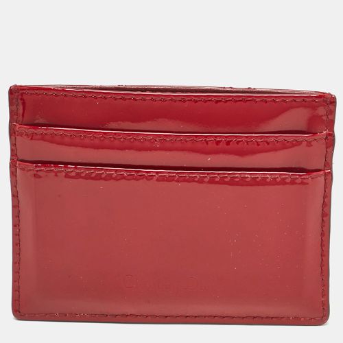 Dior Red Cannage Patent Leather Card Holder - Dior - Modalova