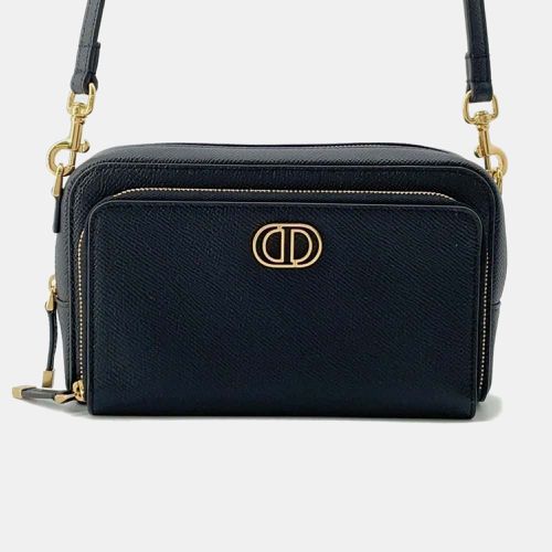 Dior Black Leather Caro Double Pouch Shoulder Bag - Dior - Modalova