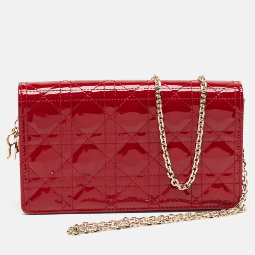 Cannage Patent Leather Lady Chain Clutch - Dior - Modalova