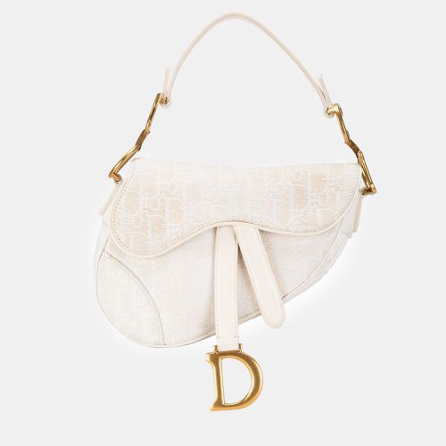 Dior Beige Canvas Mini Oblique Saddle Bag - Dior - Modalova