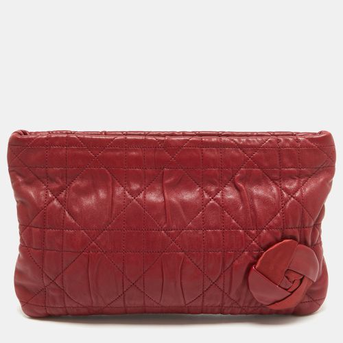 Dior Red Cannage Leather Oversized Rosette Clutch - Dior - Modalova