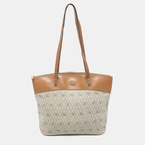 Dior Beige/Brown Honeycomb Coated Canvas and Leather Vintage Tote - Dior - Modalova