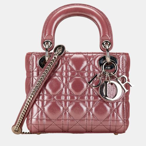 Dior Pink Metallic Lambskin Mini Cannage Lady Dior Tote Bag - Dior - Modalova