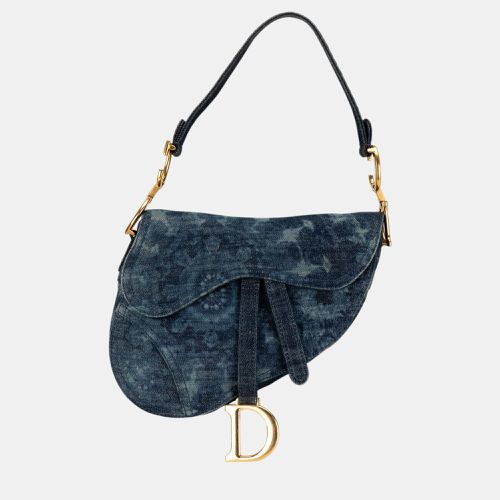 Dior Blue Medium Tie Dye Printed Denim Saddle Bag - Dior - Modalova