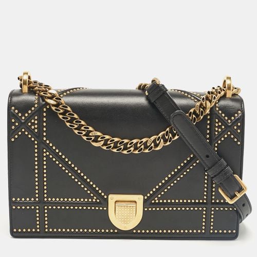 Dior Black Leather Medium Studded Diorama Flap Shoulder Bag - Dior - Modalova