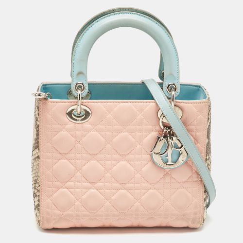 Dior Multicolor Cannage Leather and Python Medium Lady Dior Tote - Dior - Modalova