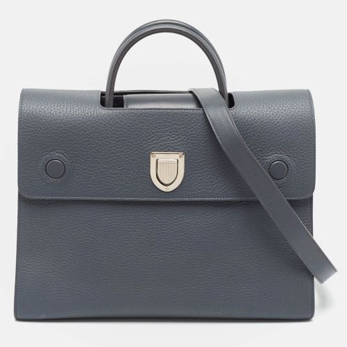 Dior Dark Grey Leather Large Diorever Top Handle Bag - Dior - Modalova