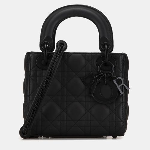 Dior Black Ultra Matte Calfskin Cannage Mini Lady Dior Bag - Dior - Modalova