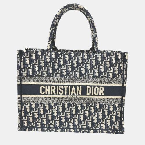 Dior Navy Blue Oblique Canvas Medium Book Tote Tote Bag - Dior - Modalova