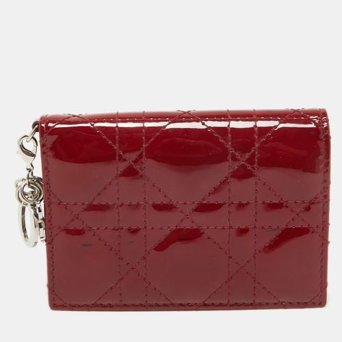 Cannage Patent Leather Lady Flap Card Holder - Dior - Modalova