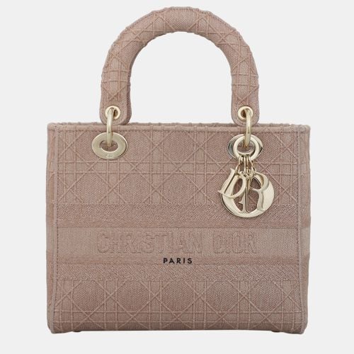 Christian Dior Pink Embroidered Canvas Medium D-Lite Lady Dior bag - Dior - Modalova