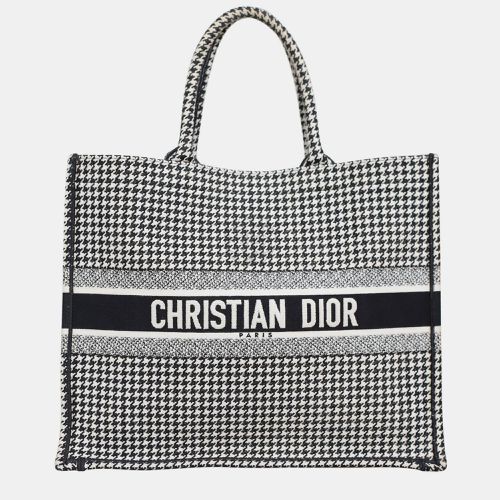 Christian / White Houndstooth Large Book Tote Bag - Dior - Modalova