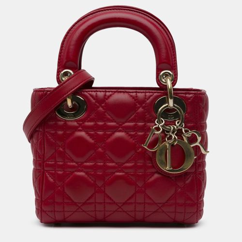 Dior Red Lambskin Cannage Lady Dior Mini Bag - Dior - Modalova