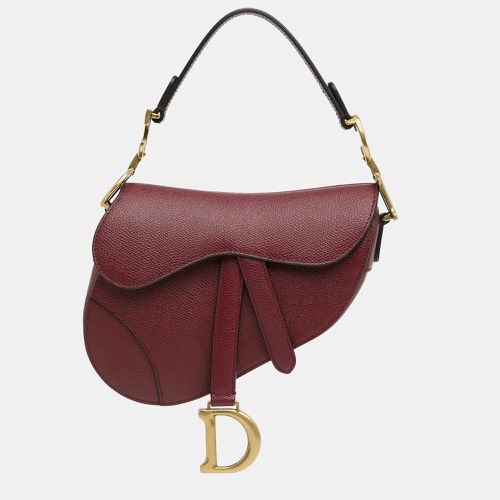 Dior Bordeaux Leather Mini Saddle Bag - Dior - Modalova