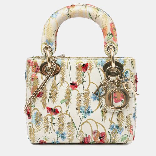 Christian Dior Multicolor Calfskin Hibiscus Printed Embroidered My ABCDior Lady Dior Bag - Dior - Modalova