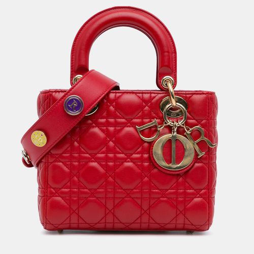 Dior Red Lambskin Cannage Lucky Badges Lady Dior Small Bag - Dior - Modalova