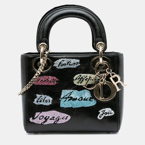 Dior Black Beaded Calfskin Lady Dior Mini Bag - Dior - Modalova