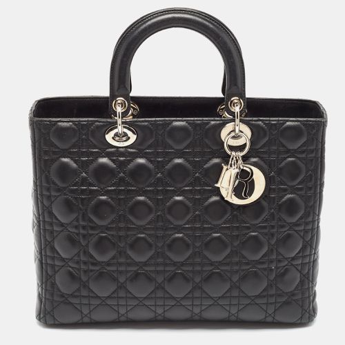 Dior Black Cannage Leather Large Lady Dior Tote - Dior - Modalova