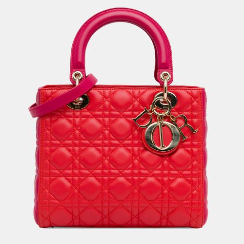 Dior Bicolor Lambskin Cannage Medium Lady Dior Bag - Dior - Modalova