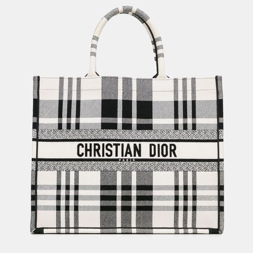 Dior Black/White Check'n'Dior Book Tote Large Tote Bag - Dior - Modalova