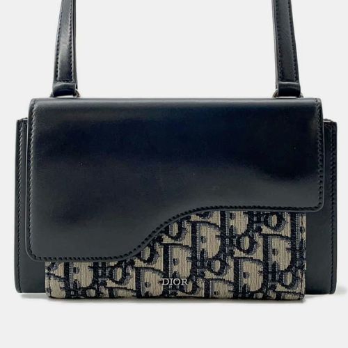 Dior Black Leather Oblique Saddle Messenger Pouch - Dior - Modalova