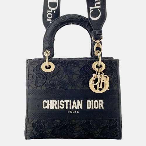 Christian Dior Black White Dior D-Lite Lace Medium Shoulder Bag - Dior - Modalova