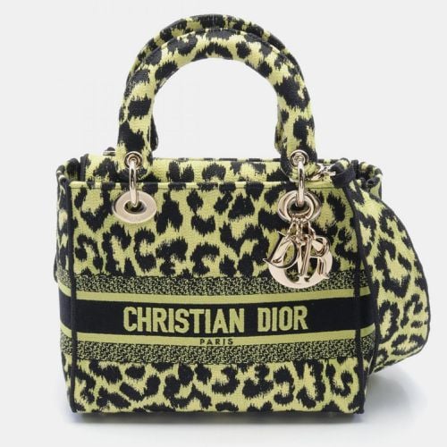 Christian Dior Canvas Green Black Dior Lady D-Lite Medium Tote Bag - Dior - Modalova