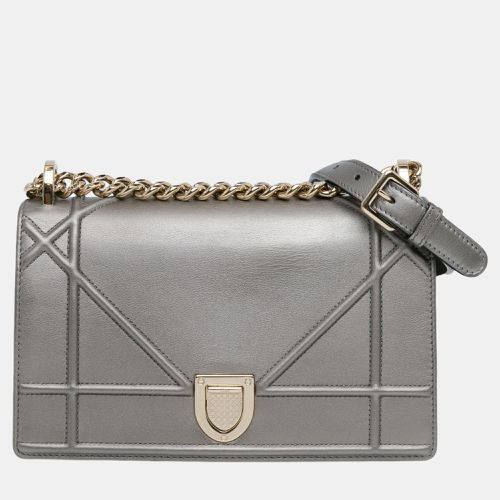 Dior Silver Leather Small Diorama Flap Bag - Dior - Modalova